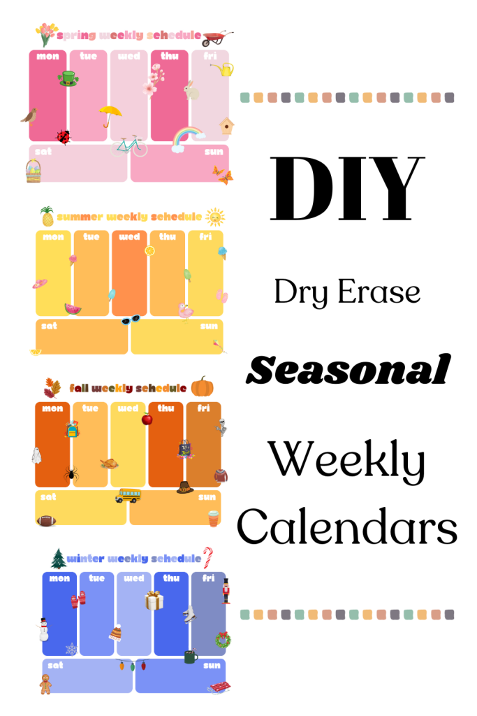 four weekly seasonal calendars